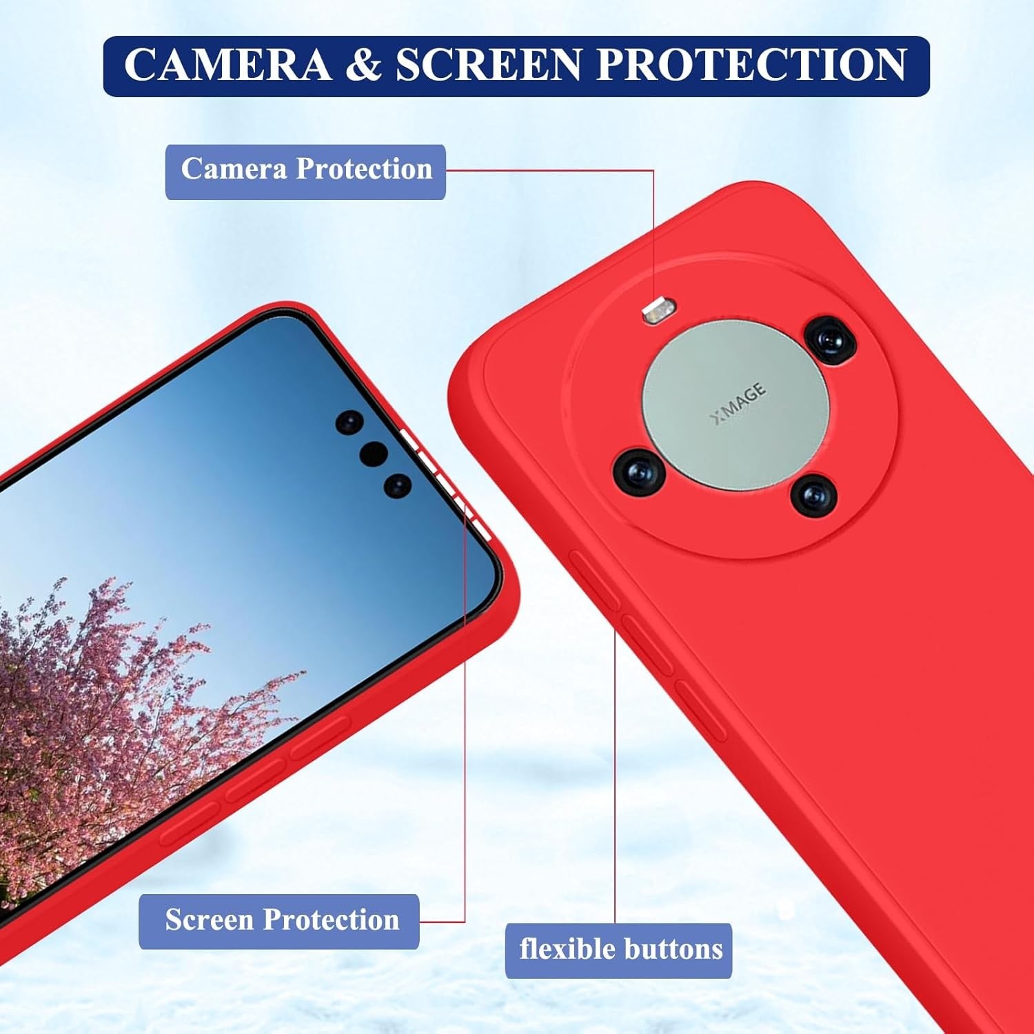 Husa de Protectie, Flippy, pentru Huawei Mate 60 Pro, Liquid Silicone, cu Microfibra pe Interior, Protectie Antisoc,
