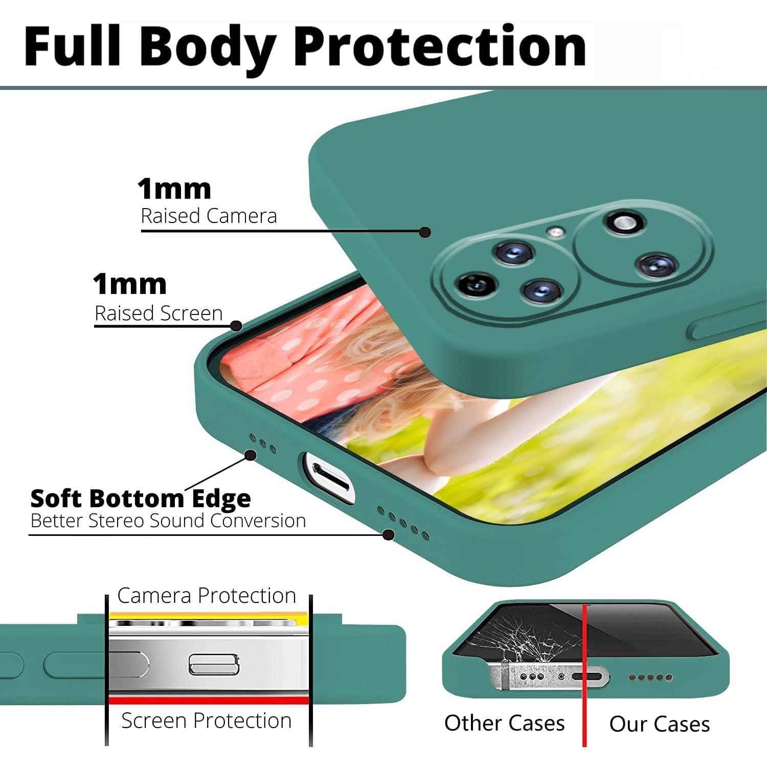 Husa de Protectie, Flippy, pentru Huawei P50 Pro, Liquid Silicone, cu Microfibra pe Interior, Protectie Antisoc,