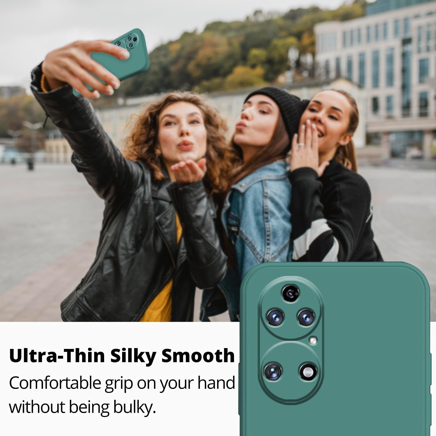 Husa de Protectie, Flippy, pentru Huawei P60 Pro, Liquid Silicone, cu Microfibra pe Interior, Protectie Antisoc,