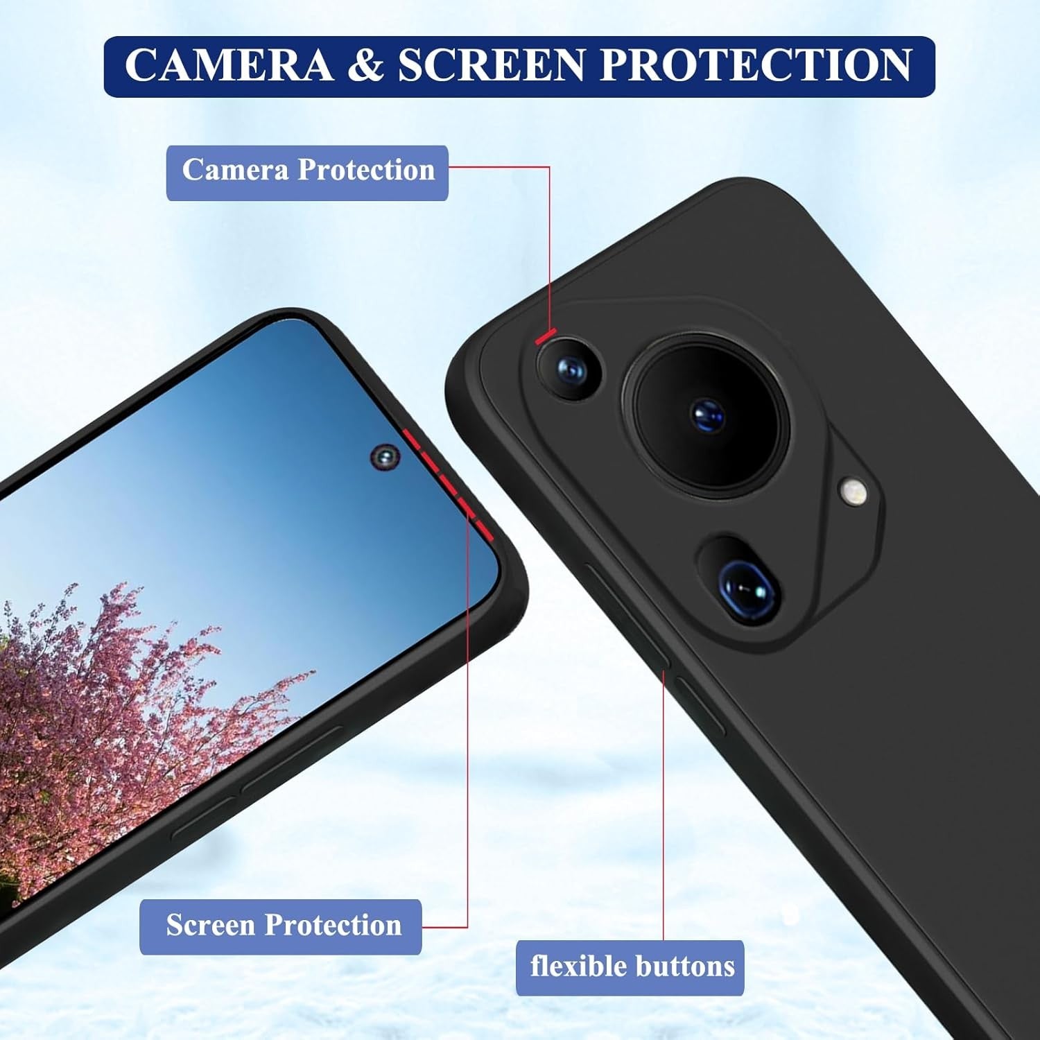 Husa de Protectie, Flippy, pentru Huawei Pura 70 Pro, Liquid Silicone, cu Microfibra pe Interior, Protectie Antisoc,