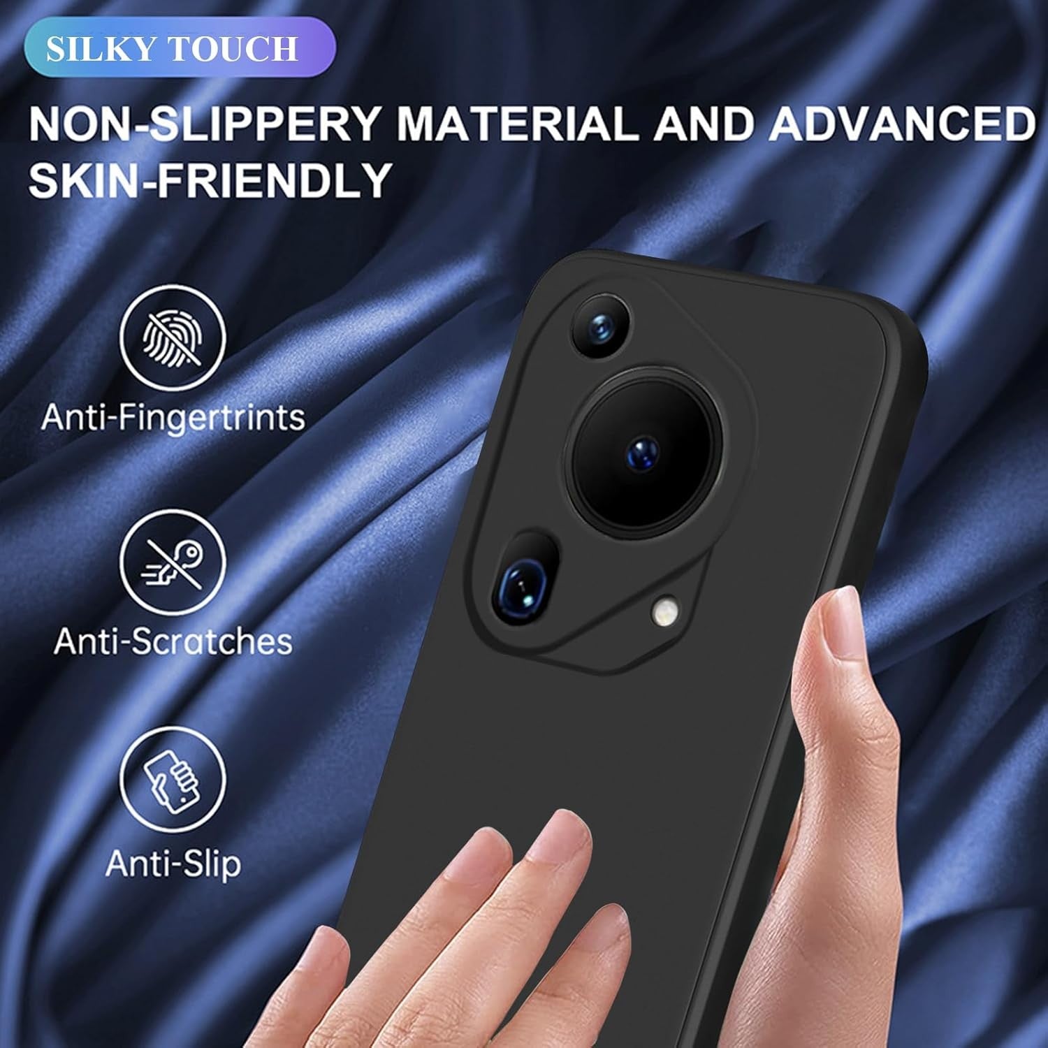 Husa de Protectie, Flippy, pentru Huawei Pura 70 Pro, Liquid Silicone, cu Microfibra pe Interior, Protectie Antisoc,