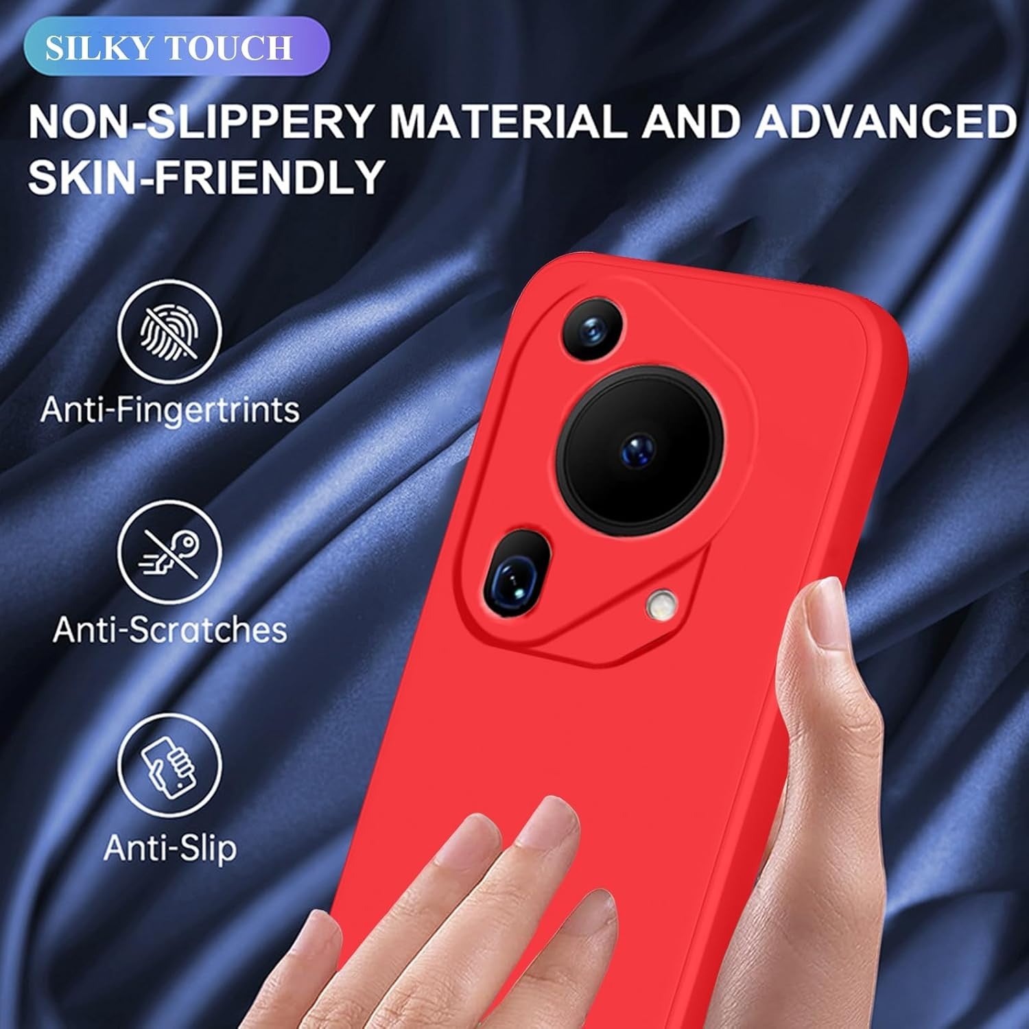Husa de Protectie, Flippy, pentru Huawei Pura 70 Pro, Liquid Silicone, cu Microfibra pe Interior, Protectie Antisoc,