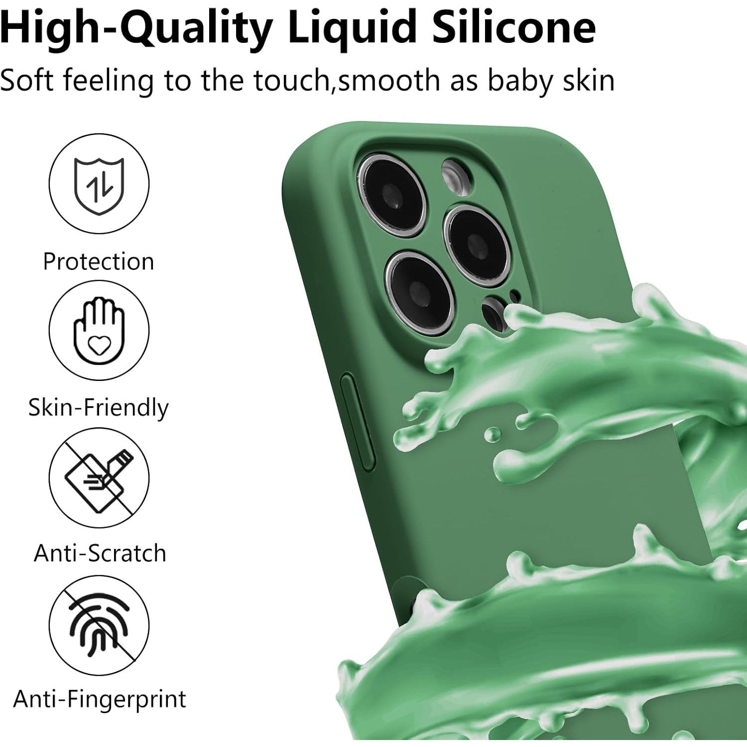 Husa de Protectie, Flippy, pentru iPhone 16 Pro Max, Liquid Silicone, cu Microfibra pe Interior, Protectie Antisoc,