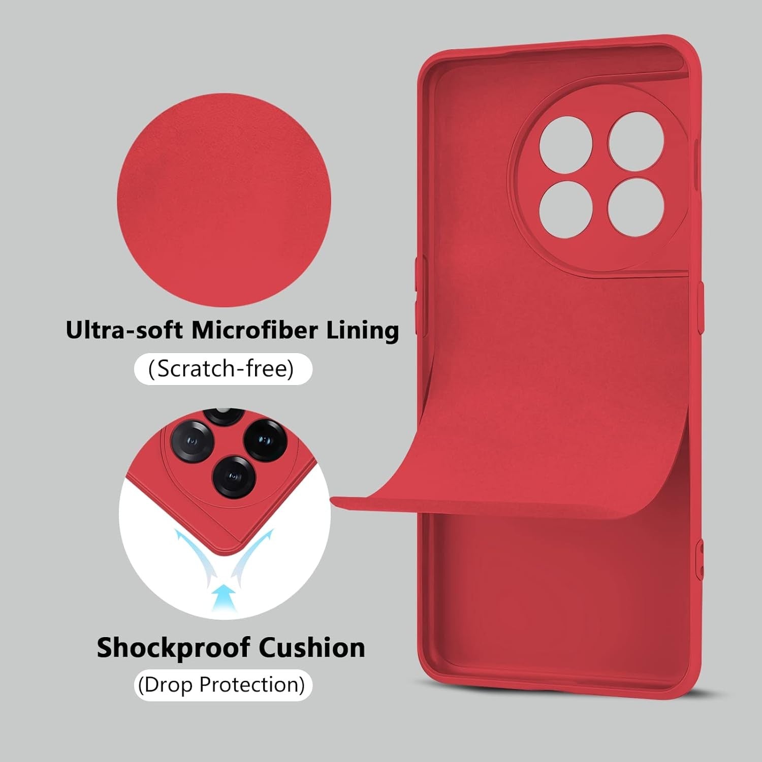 Husa de Protectie, Flippy, pentru OnePlus 11 5G, Liquid Silicone, cu Microfibra pe Interior, Protectie Antisoc,