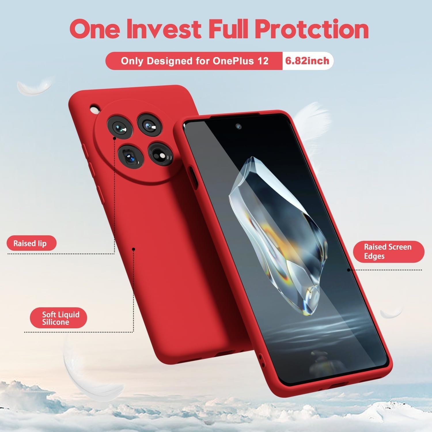 Husa de Protectie, Flippy, pentru OnePlus 12 5G, Liquid Silicone, cu Microfibra pe Interior, Protectie Antisoc,