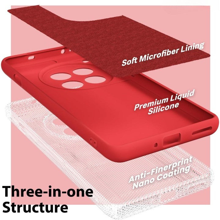 Husa de Protectie, Flippy, pentru OnePlus 12 5G, Liquid Silicone, cu Microfibra pe Interior, Protectie Antisoc,