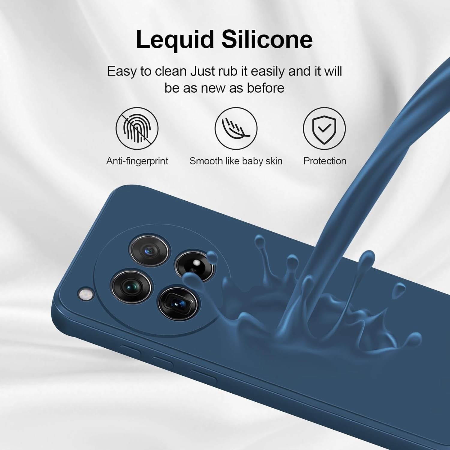 Husa de Protectie, Flippy, pentru OnePlus 12 5G, Liquid Silicone, cu Microfibra pe Interior, Protectie Antisoc,