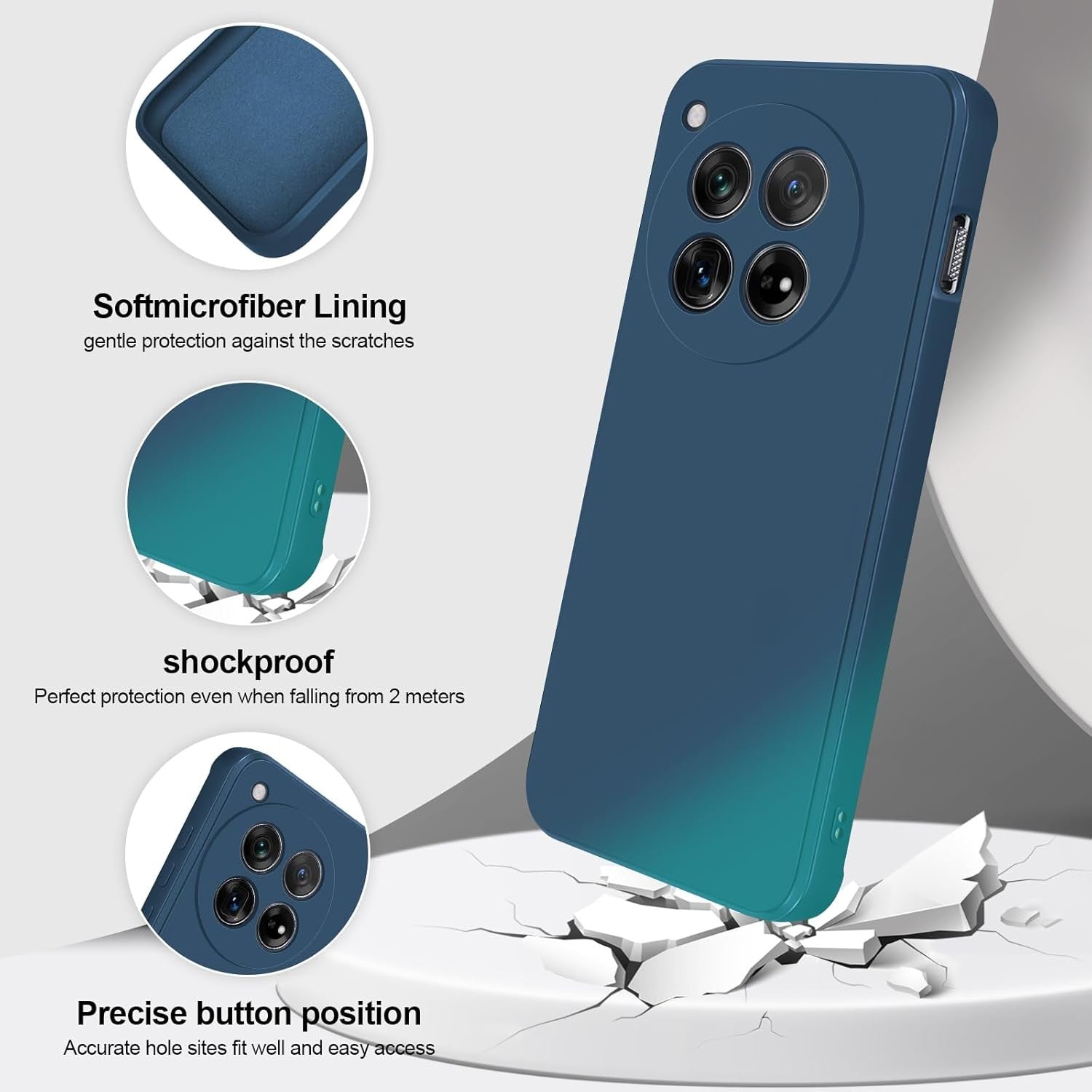 Husa de Protectie, Flippy, pentru OnePlus 12 5G, Liquid Silicone, cu Microfibra pe Interior, Protectie Antisoc,