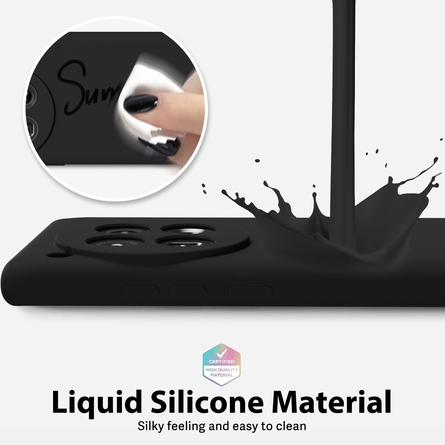 Husa de Protectie, Flippy, pentru OnePlus 12 5G, Liquid Silicone, cu Microfibra pe Interior, Protectie Antisoc,