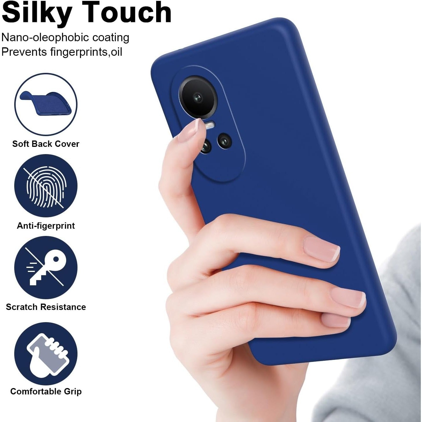 Husa de Protectie, Flippy, pentru Oppo Reno 10 Pro 5G, Liquid Silicone, cu Microfibra pe Interior, Protectie Antisoc,