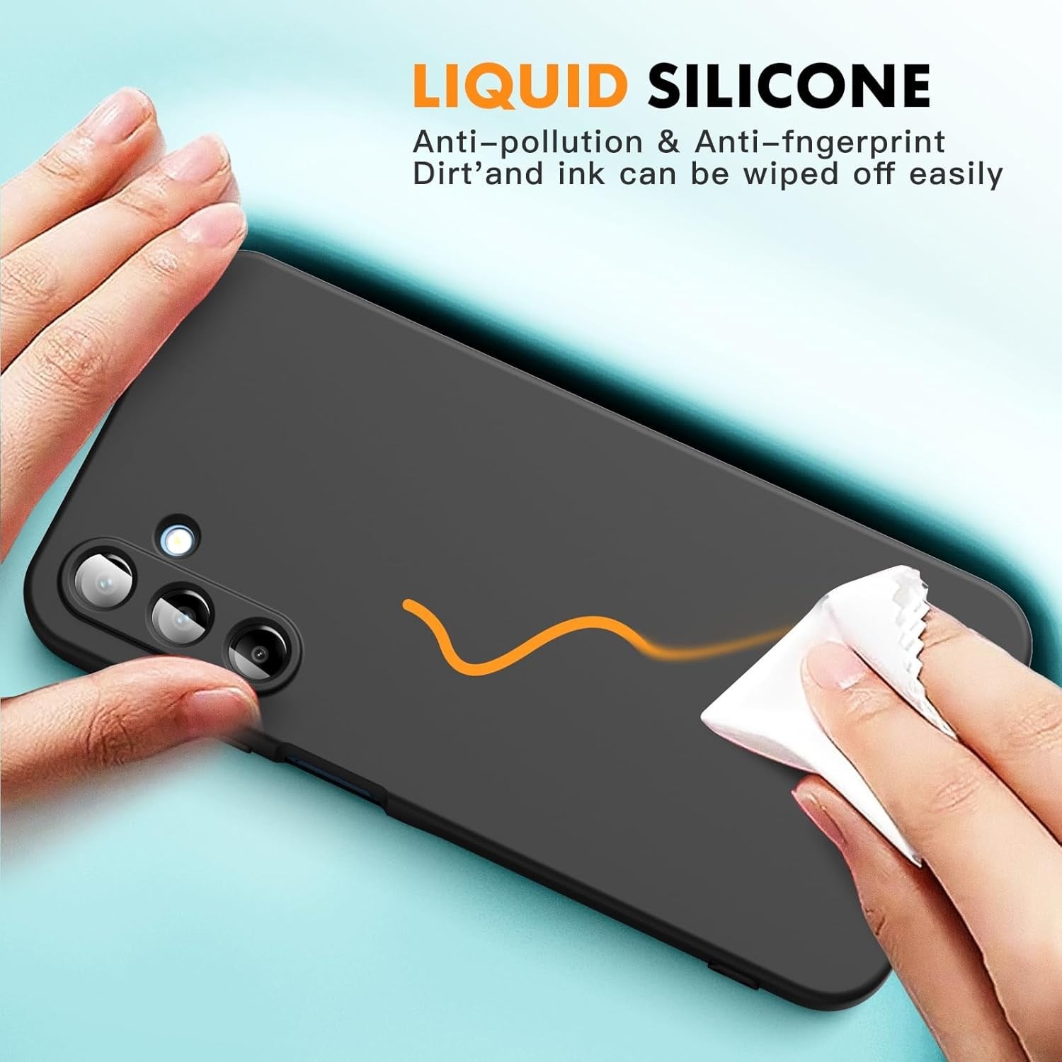 Husa de Protectie, Flippy, pentru Samsung Galaxy A15, Liquid Silicone, cu Microfibra pe Interior, Protectie Antisoc,