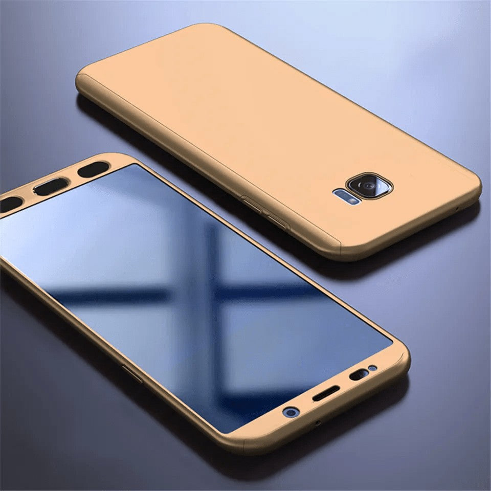 Husa de Protectie, Flippy, pentru Samsung Galaxy A51, cu Acoperire Completa 360, Folie de Protectie, Plastic, Auriu