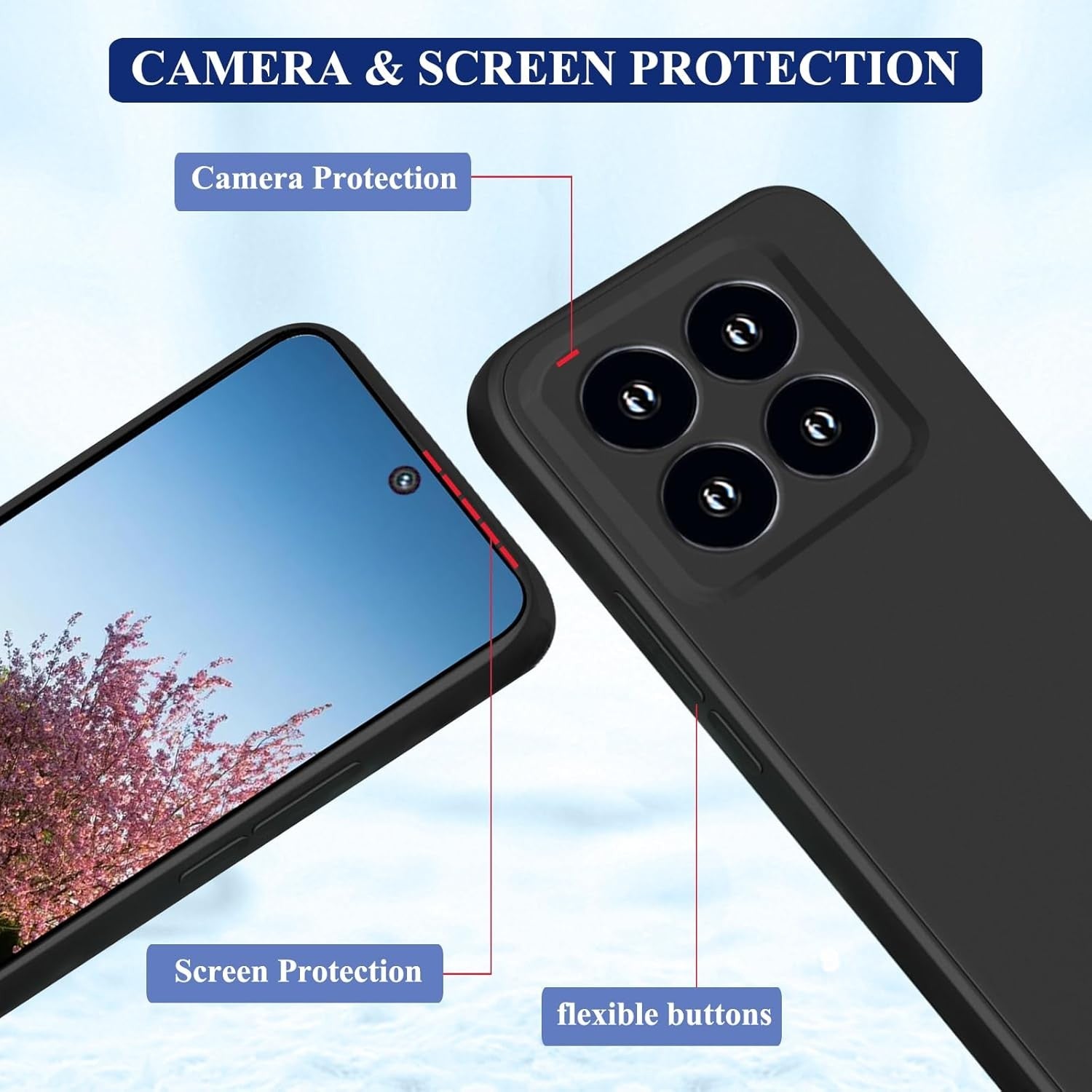 Husa de Protectie, Flippy, pentru Xiaomi 14, Liquid Silicone, cu Microfibra pe Interior, Protectie Antisoc, Compatibil