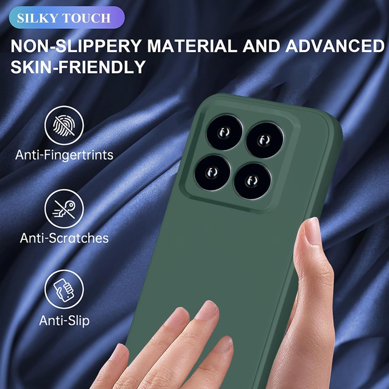 Husa de Protectie, Flippy, pentru Xiaomi 14, Liquid Silicone, cu Microfibra pe Interior, Protectie Antisoc, Compatibil