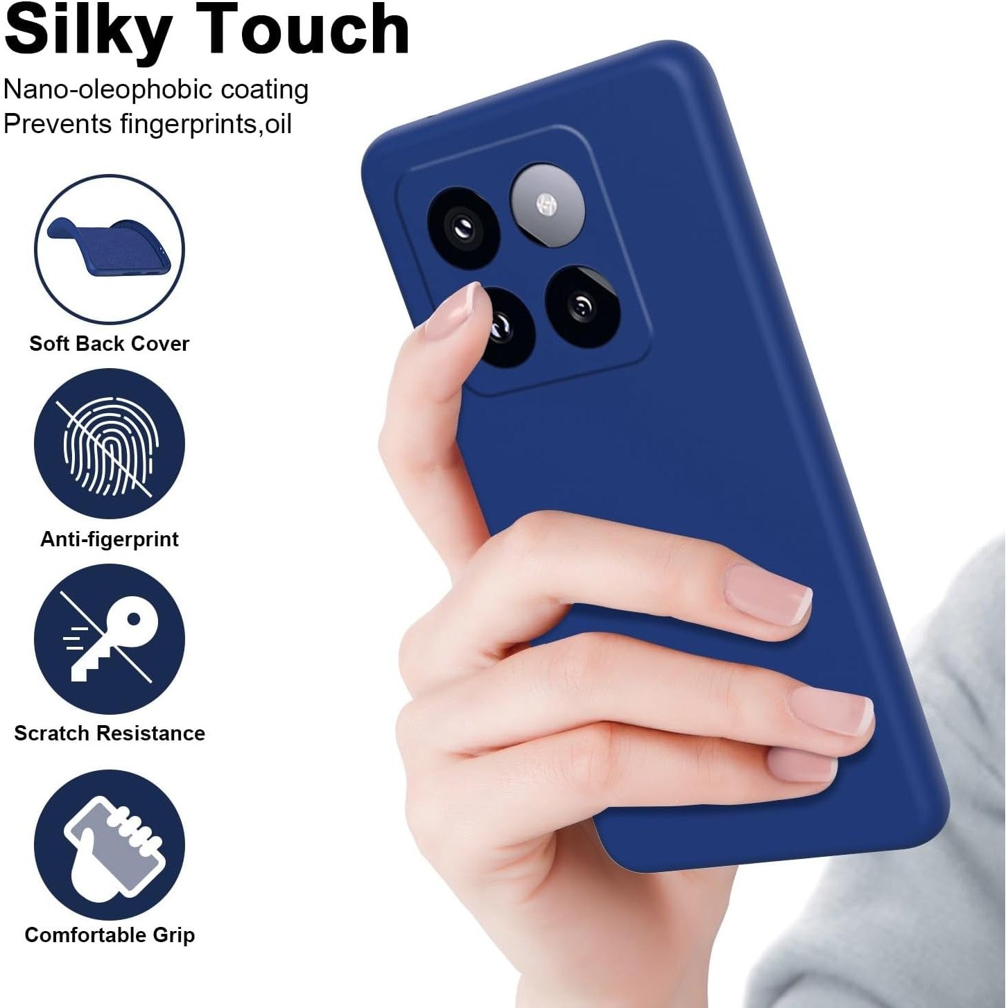 Husa de Protectie, Flippy, pentru Xiaomi 14, Liquid Silicone, cu Microfibra pe Interior, Protectie Antisoc, Compatibil