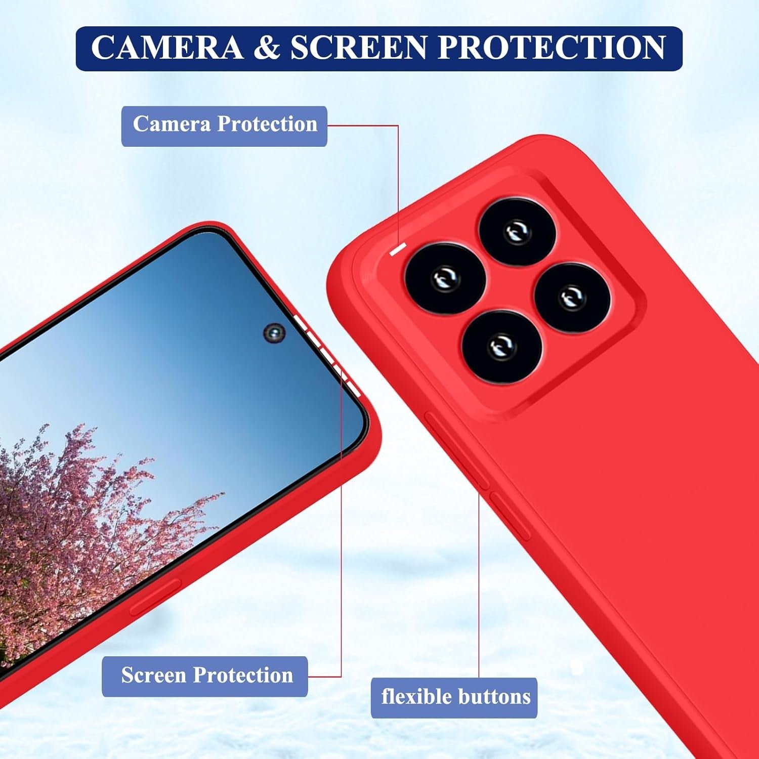 Husa de Protectie, Flippy, pentru Xiaomi 14, Liquid Silicone, cu Microfibra pe Interior, Protectie Antisoc, Compatibil