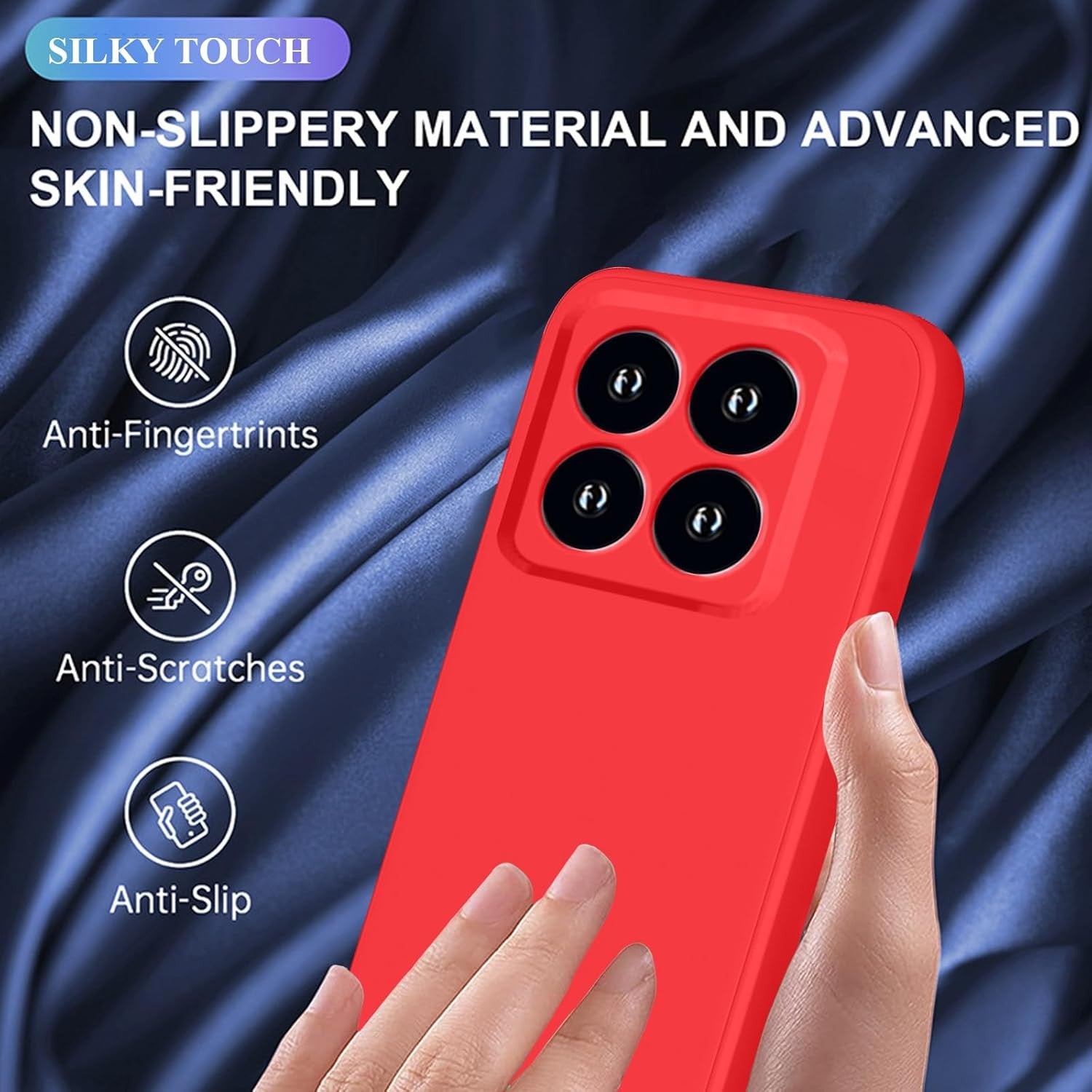 Husa de Protectie, Flippy, pentru Xiaomi 14, Liquid Silicone, cu Microfibra pe Interior, Protectie Antisoc, Compatibil