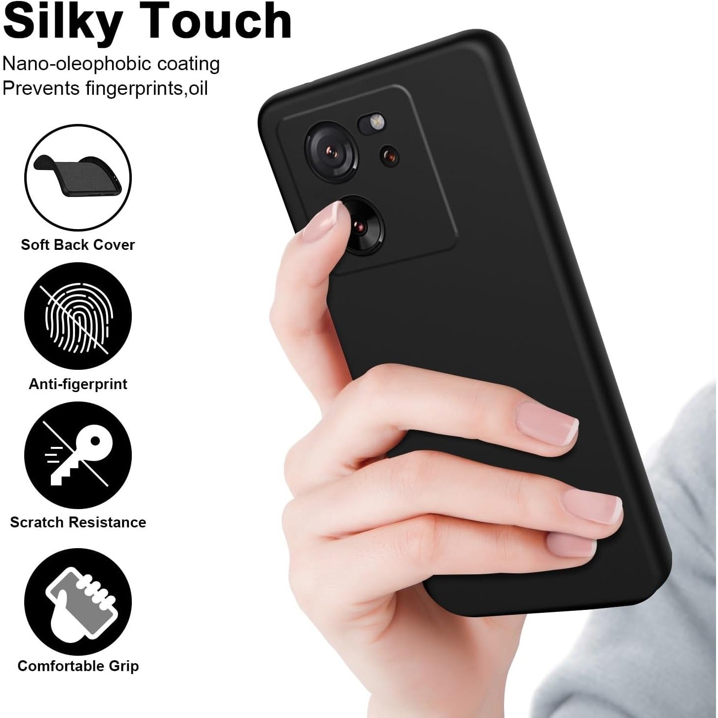 Husa de Protectie, Flippy, pentru Xiaomi Redmi 13T, Liquid Silicone, cu Microfibra pe Interior, Protectie Antisoc,