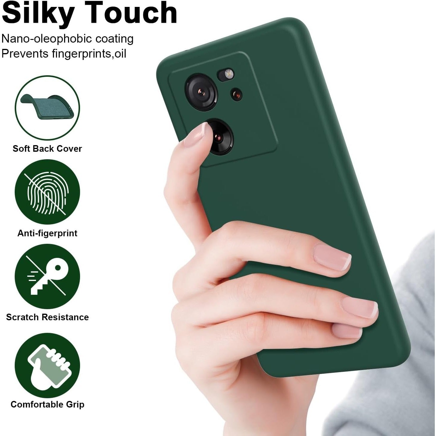 Husa de Protectie, Flippy, pentru Xiaomi Redmi 13T, Liquid Silicone, cu Microfibra pe Interior, Protectie Antisoc,