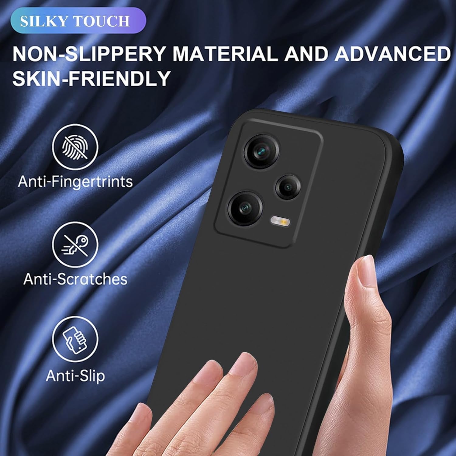 Husa de Protectie, Flippy, pentru Xiaomi Redmi Note 12 Pro 5G, Liquid Silicone, cu Microfibra pe Interior, Protectie