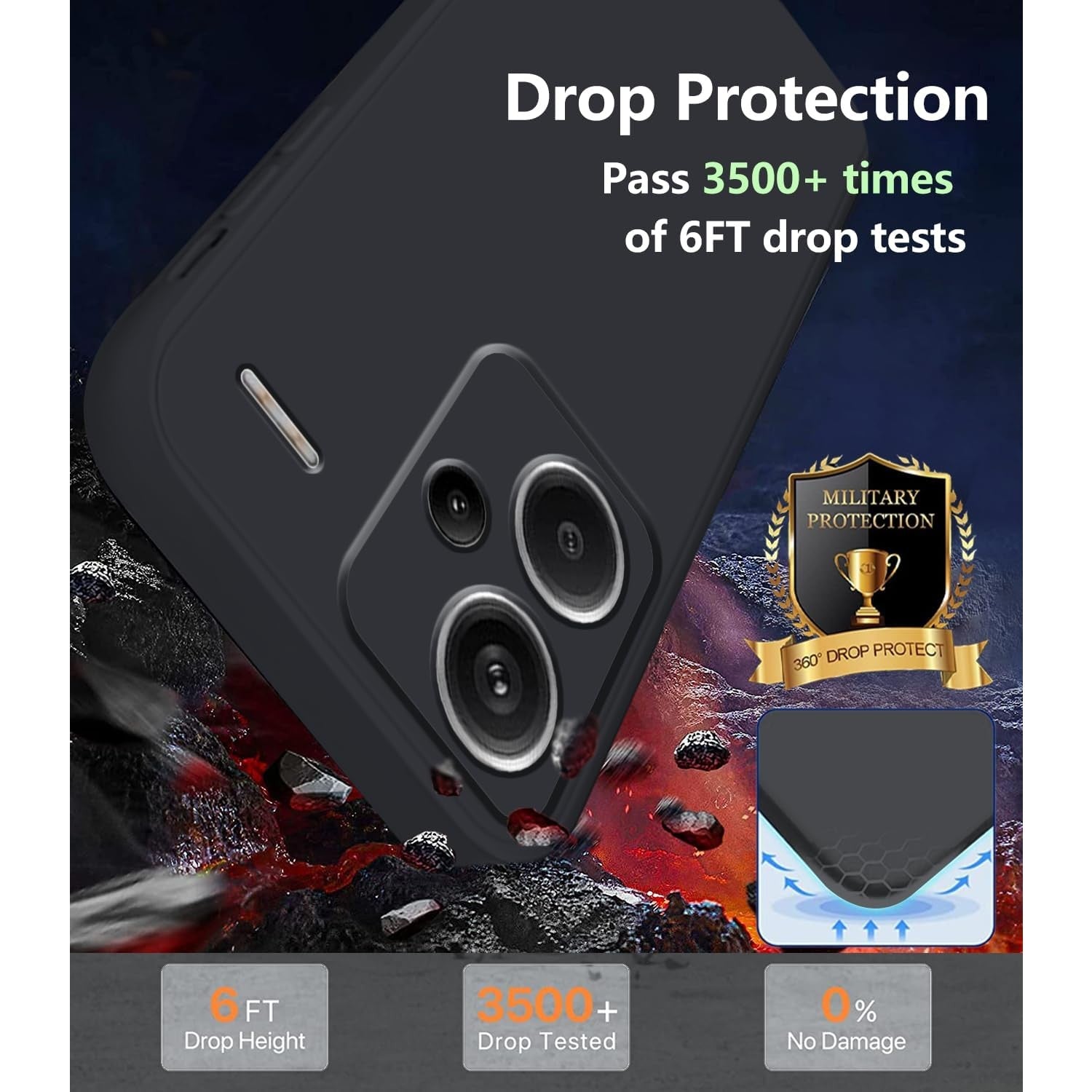 Husa de Protectie, Flippy, pentru Xiaomi Redmi Note 13 Pro Plus 5G, Liquid Silicone, cu Microfibra pe Interior,