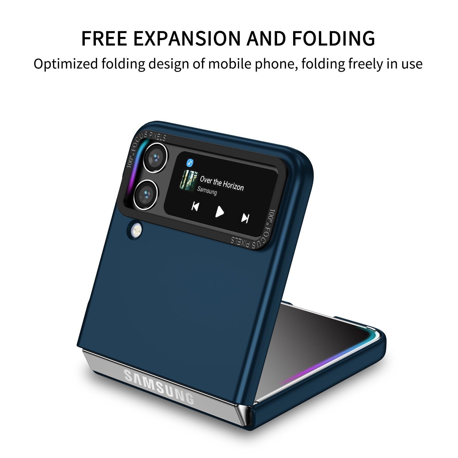 Husa de protectie Flippy, Pliere Tridimensionala, Multifunctionala, PC, pentru Samsung Galaxy Z Flip 3 , Albastru