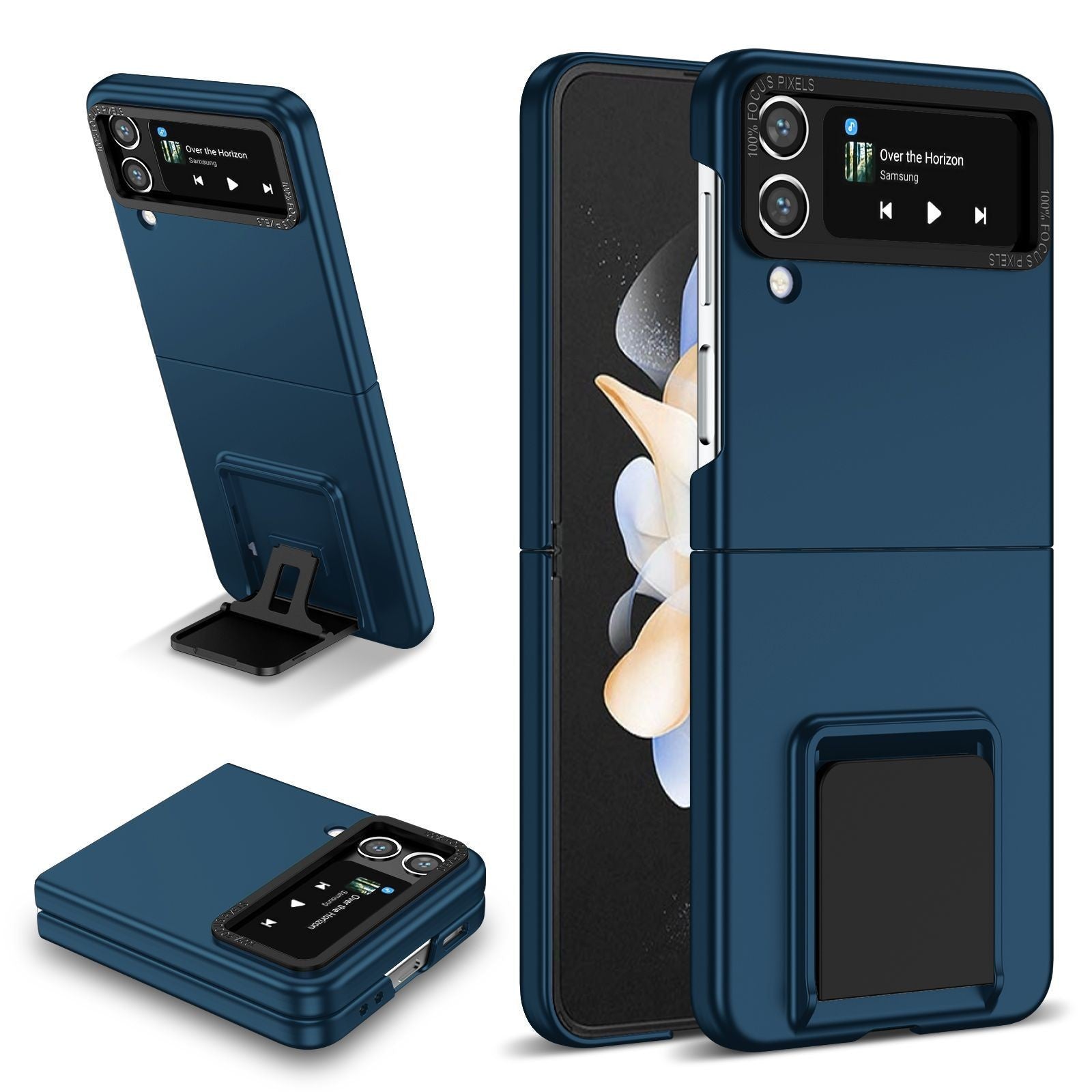 Husa de Protectie, Flippy, pentru Samsung Galaxy Z Flip 5, din PC, cu Pliere Tridimensionala, Multifunctionala, Albastra
