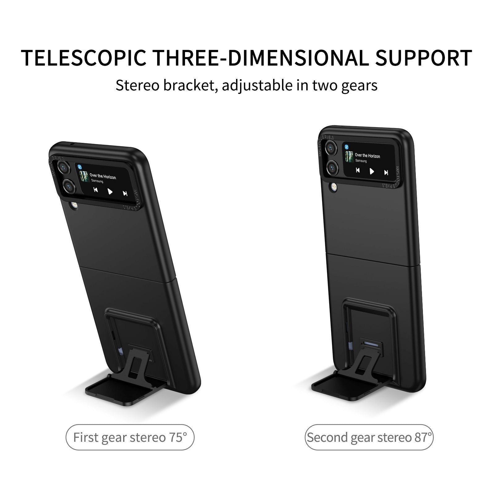 Husa de Protectie, Flippy, pentru Samsung Galaxy Z Flip 5, din PC, cu Pliere Tridimensionala, Multifunctionala, Neagra
