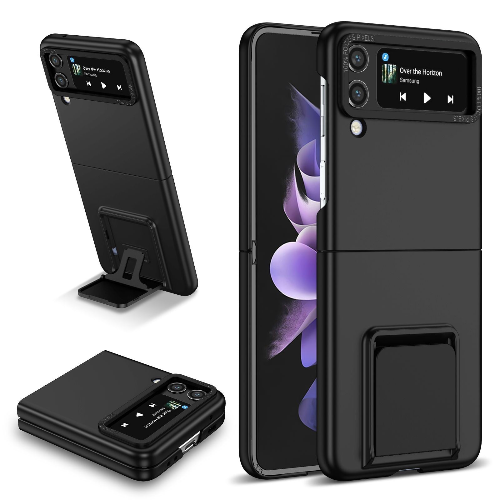 Husa de Protectie, Flippy, pentru Samsung Galaxy Z Flip 5, din PC, cu Pliere Tridimensionala, Multifunctionala, Neagra