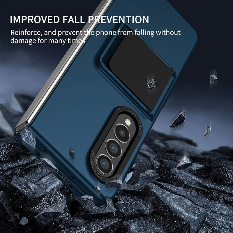 Husa de protectie Flippy, Pliere Tridimensionala, Multifunctionala, PC, pentru Samsung Galaxy Z Fold 4 5G, Albastru