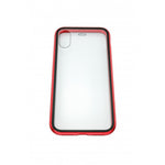 Husa de protectie Magnetic 360, Folie sticla inclusa, pentru Apple iPhone X, Rosu