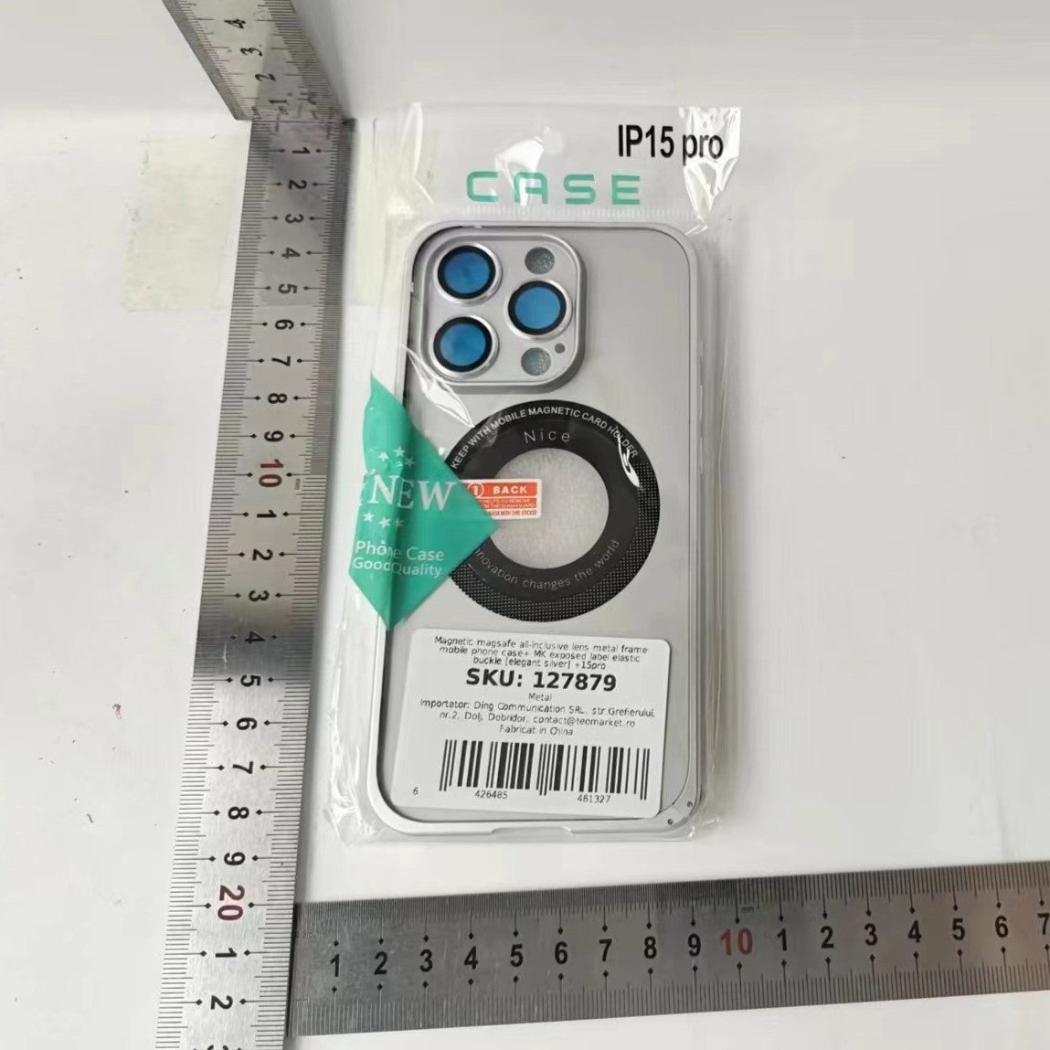 Husa de Protectie MagSafe Compatibila cu iPhone 15 Pro Max, Flippy, Carcasa din Metal, Incarcare Wireless, Acoperire