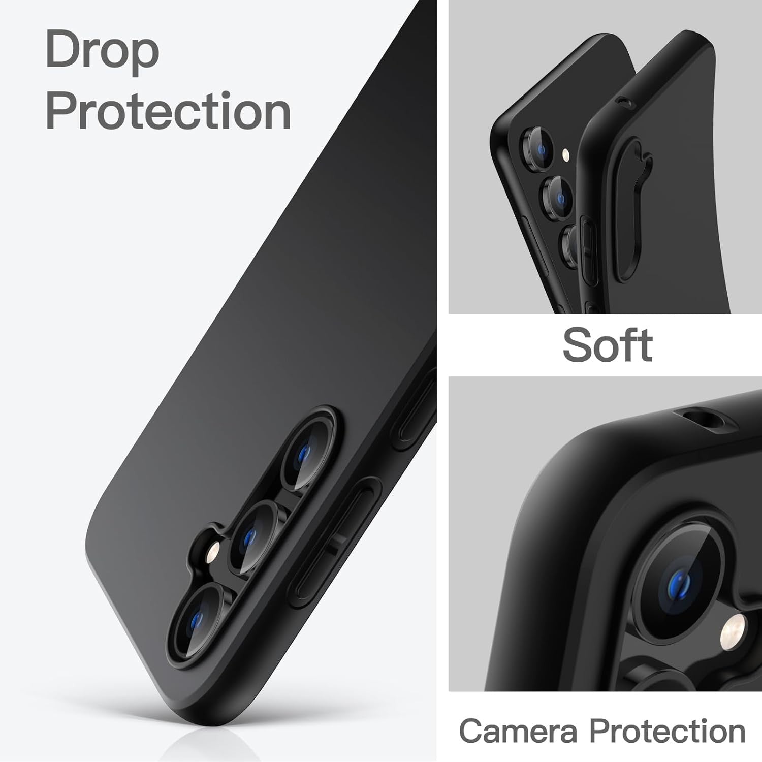 Husa de Protectie Matte TPU, Flippy, pentru Samsung Galaxy S23 FE 5G, Protectie Camera, Antisoc, Antizgariere,