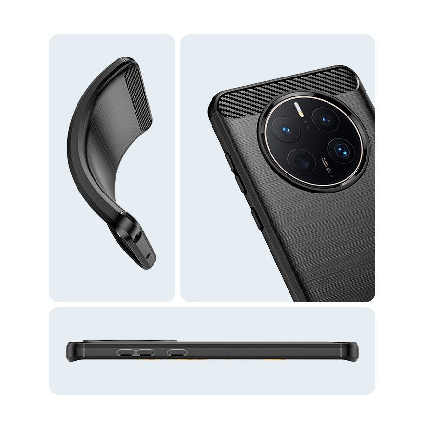Husa de Protectie pentru Huawei Mate 50 Pro, Flippy, Protectie 360, din TPU cu element de Carbon, Anti Alunecare, 1.8