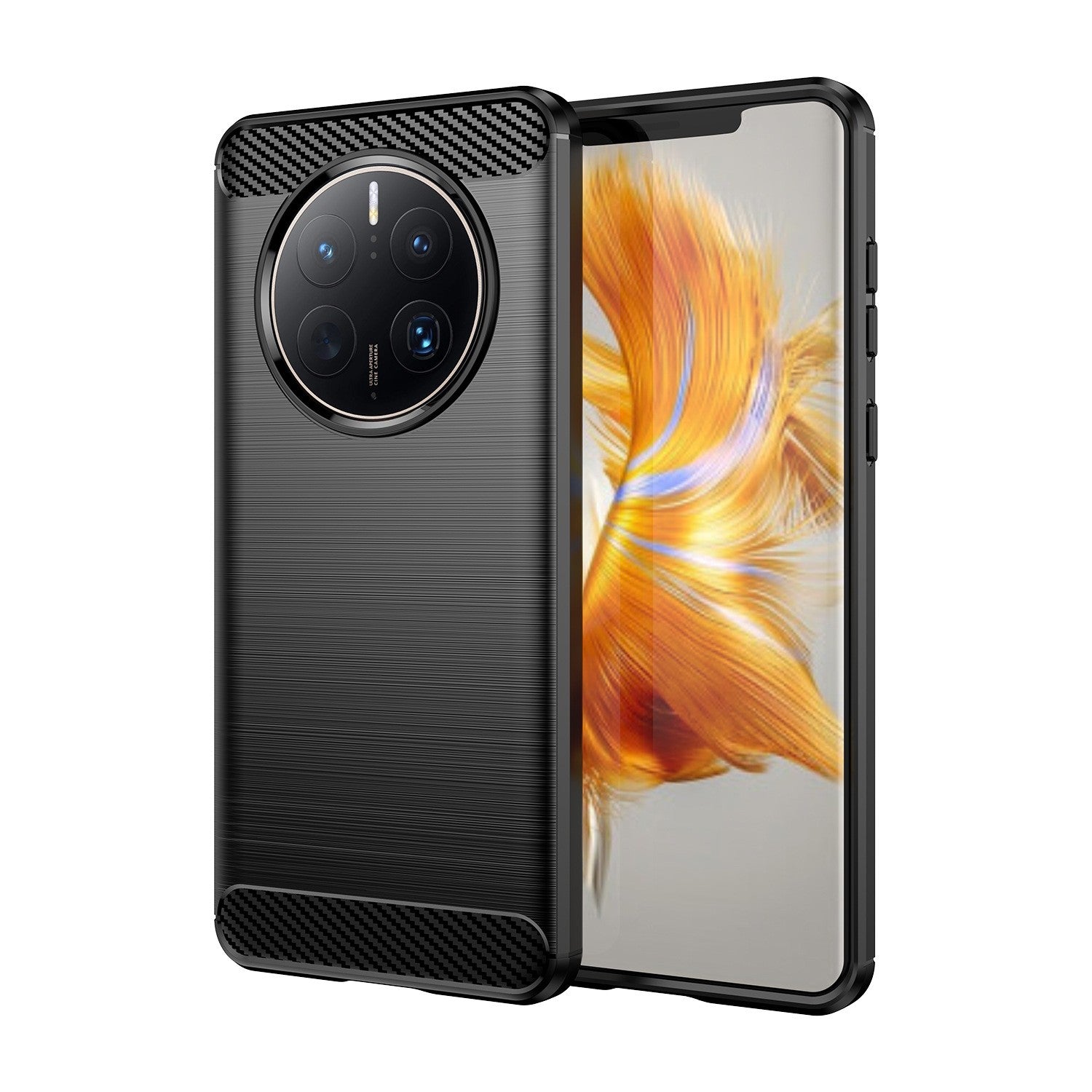 Husa de Protectie pentru Huawei Mate 50 Pro, Flippy, Protectie 360, din TPU cu element de Carbon, Anti Alunecare, 1.8