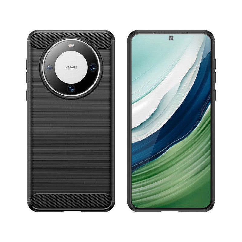 Husa de Protectie pentru Huawei Mate 60 Pro, Flippy, Protectie 360, din TPU cu element de Carbon, Anti Alunecare, 1.8