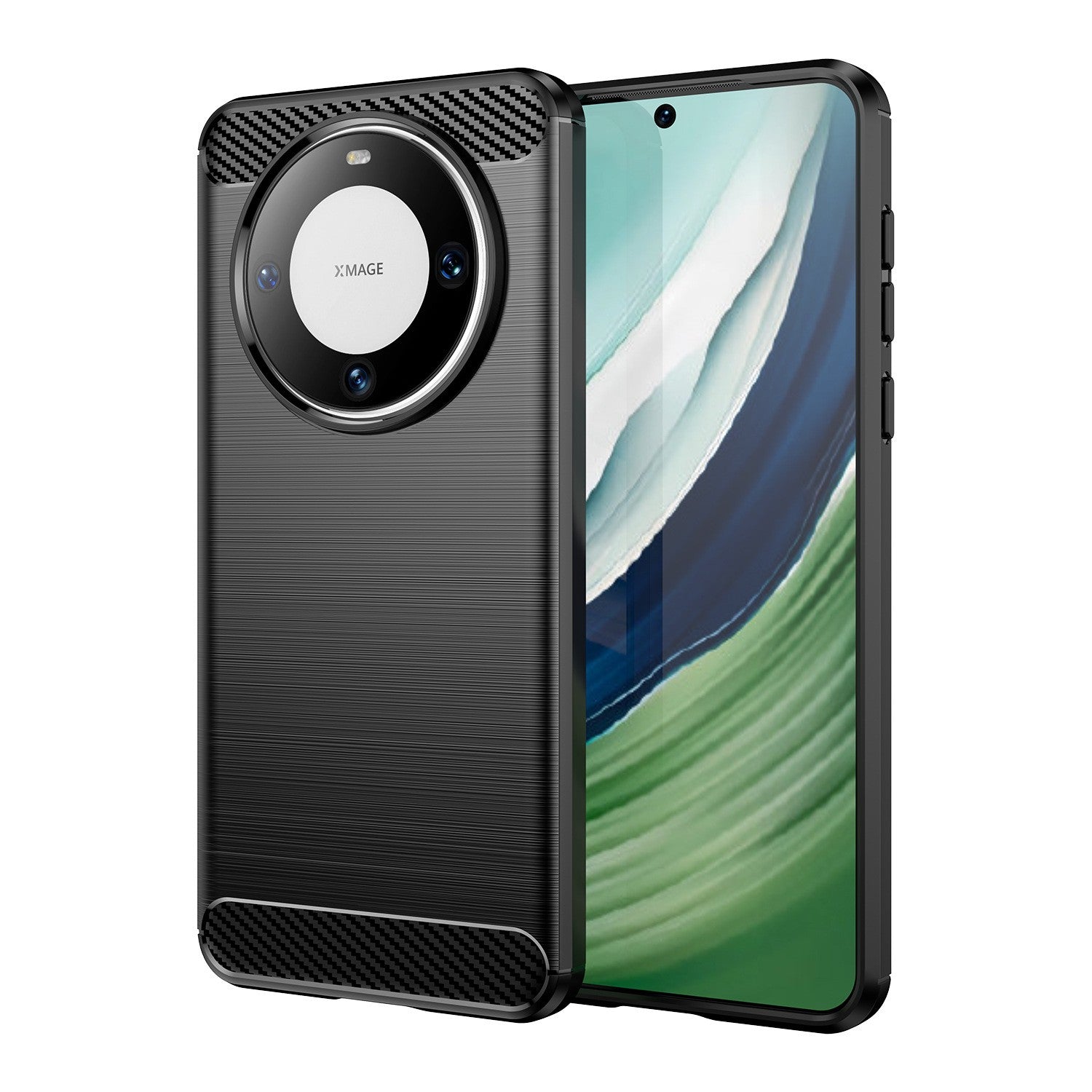 Husa de Protectie pentru Huawei Mate 60 Pro, Flippy, Protectie 360, din TPU cu element de Carbon, Anti Alunecare, 1.8