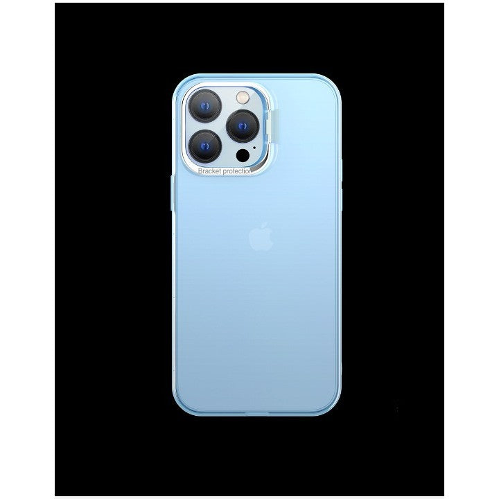 Husa de protectie pentru iPhone 14 Plus, cu suport metalic pentru camera, Bracket Series, Flippy, Protectie Antisoc, PC