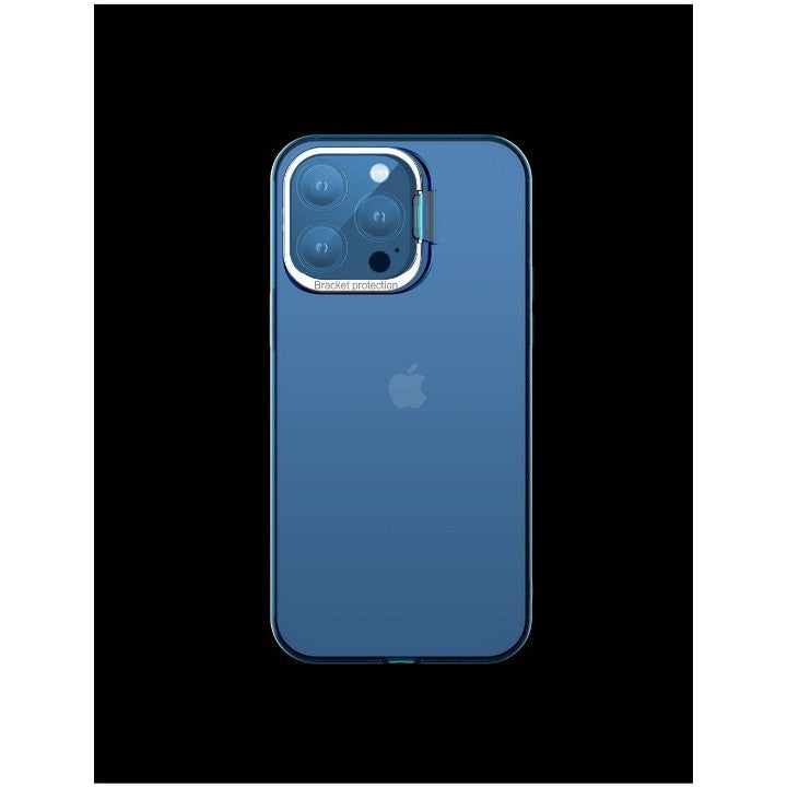 Husa de protectie pentru iPhone 14 Pro Max, cu suport metalic pentru camera, Bracket Series, Flippy, Protectie Antisoc,