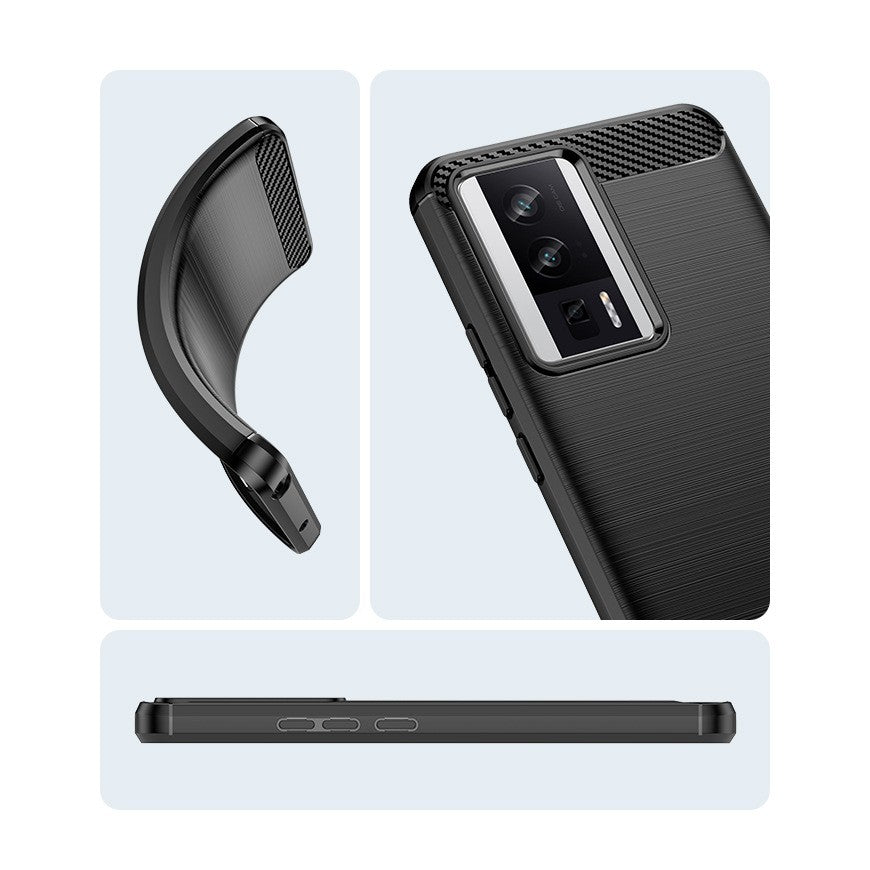 Husa de Protectie pentru Xiaomi Redmi 12, Flippy, Protectie 360, din TPU cu element de Carbon, Anti Alunecare, 1.8 mm,