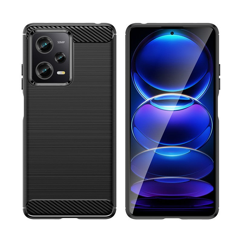 Husa de Protectie pentru Xiaomi Redmi 12 Pro, Flippy, Protectie 360, din TPU cu element de Carbon, Anti Alunecare, 1.8