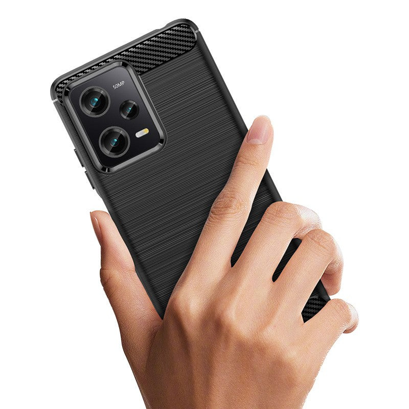 Husa de Protectie pentru Xiaomi Redmi 12 Pro, Flippy, Protectie 360, din TPU cu element de Carbon, Anti Alunecare, 1.8