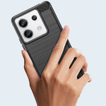 Husa de Protectie pentru Xiaomi Redmi Note 13 Pro Plus, Flippy, Protectie 360, din TPU cu element de Carbon, Anti