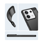 Husa de Protectie pentru Xiaomi Redmi Note 13 Pro Plus, Flippy, Protectie 360, din TPU cu element de Carbon, Anti