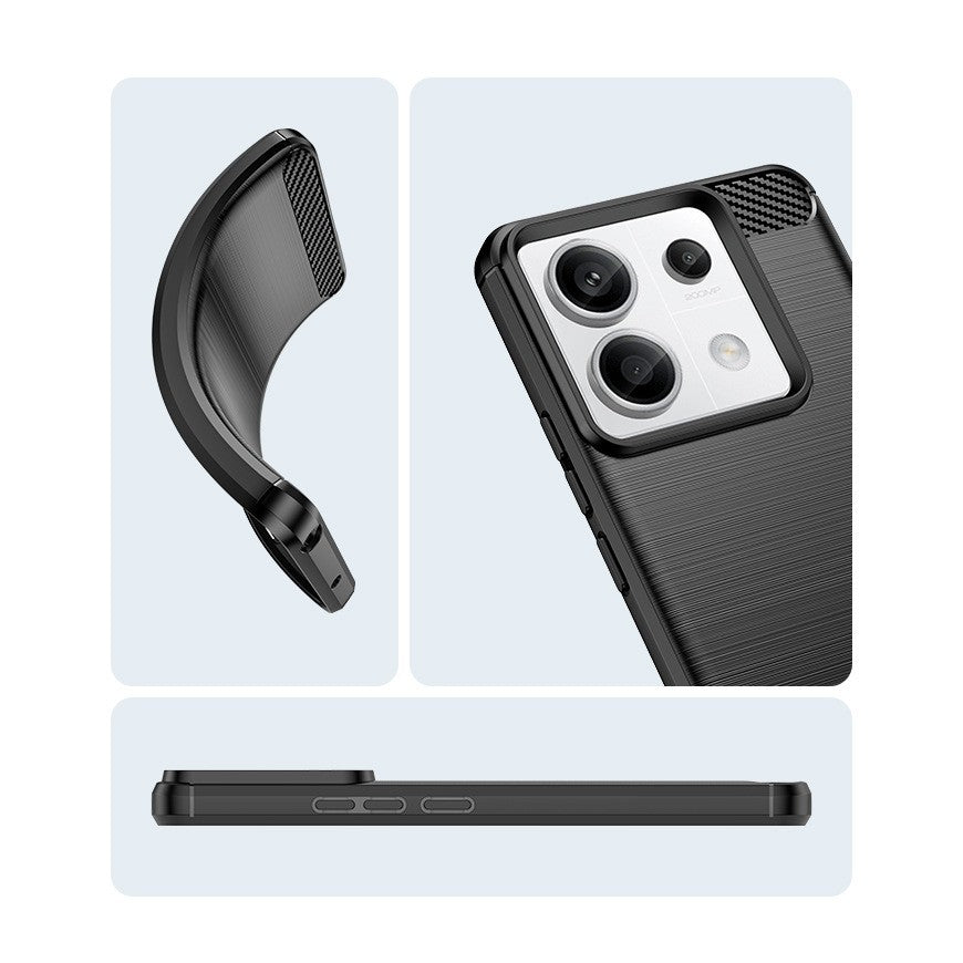 Husa de Protectie pentru Xiaomi Redmi Note 13 Pro Plus, Flippy, Protectie 360, din TPU cu element de Carbon, Anti