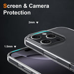 Husa de Protectie din Silicon, pentru Apple iPhone 16 Pro Max, PC, Antisoc, Rezistenta la Impact, Transparenta