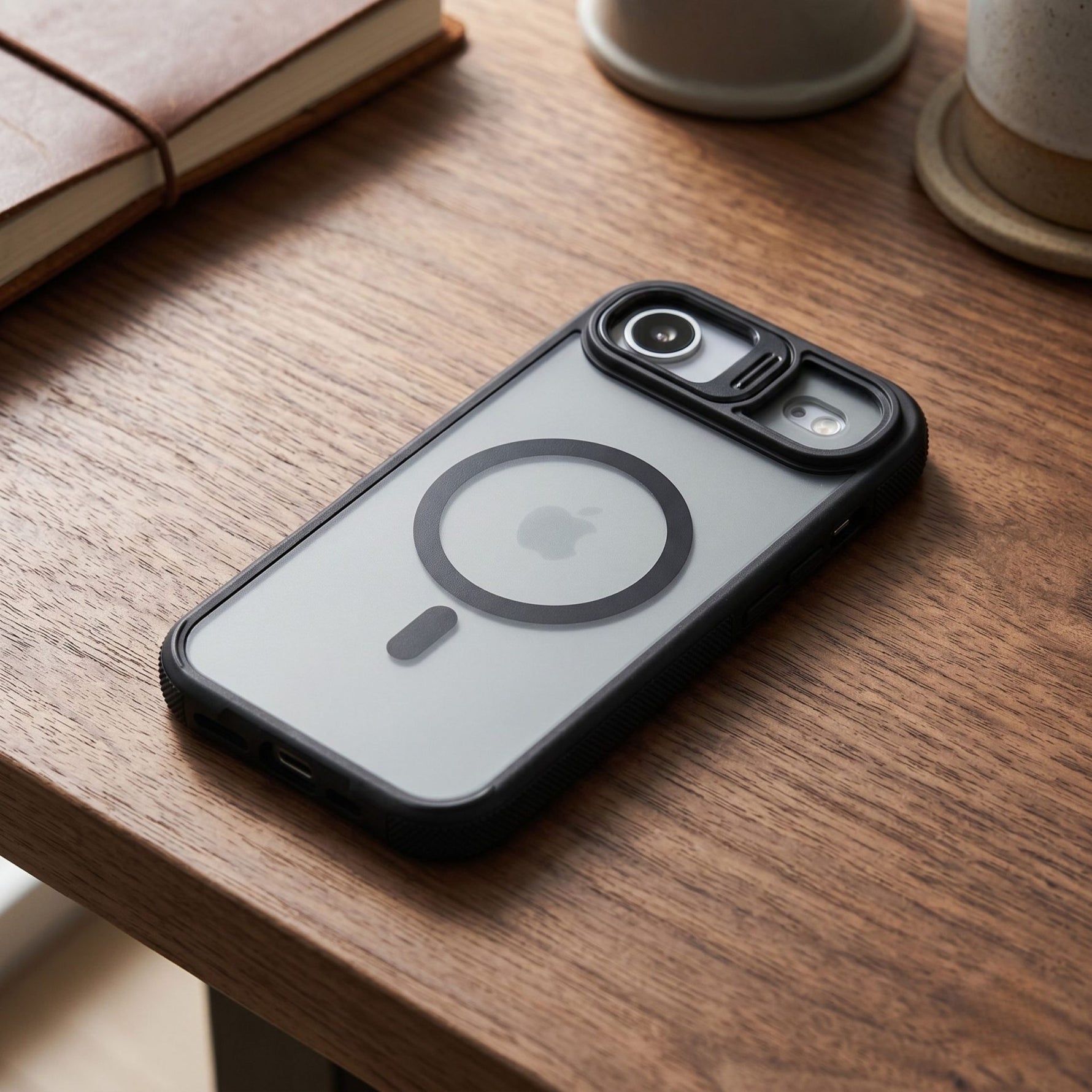 Husa de Protectie Telefon, Flippy, Compatibila cu iPhone 17 Air, MagSafe, Acrylic, Suport Metalic Protectie Camera,