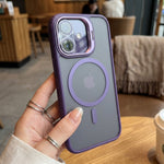 Husa de Protectie Telefon, Flippy, Compatibila cu iPhone 17, MagSafe, Acrylic, Suport Metalic Protectie Camera,