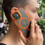 Husa de Protectie Telefon, Flippy, Compatibila cu iPhone 17, MagSafe, Acrylic, Suport Metalic Protectie Camera,
