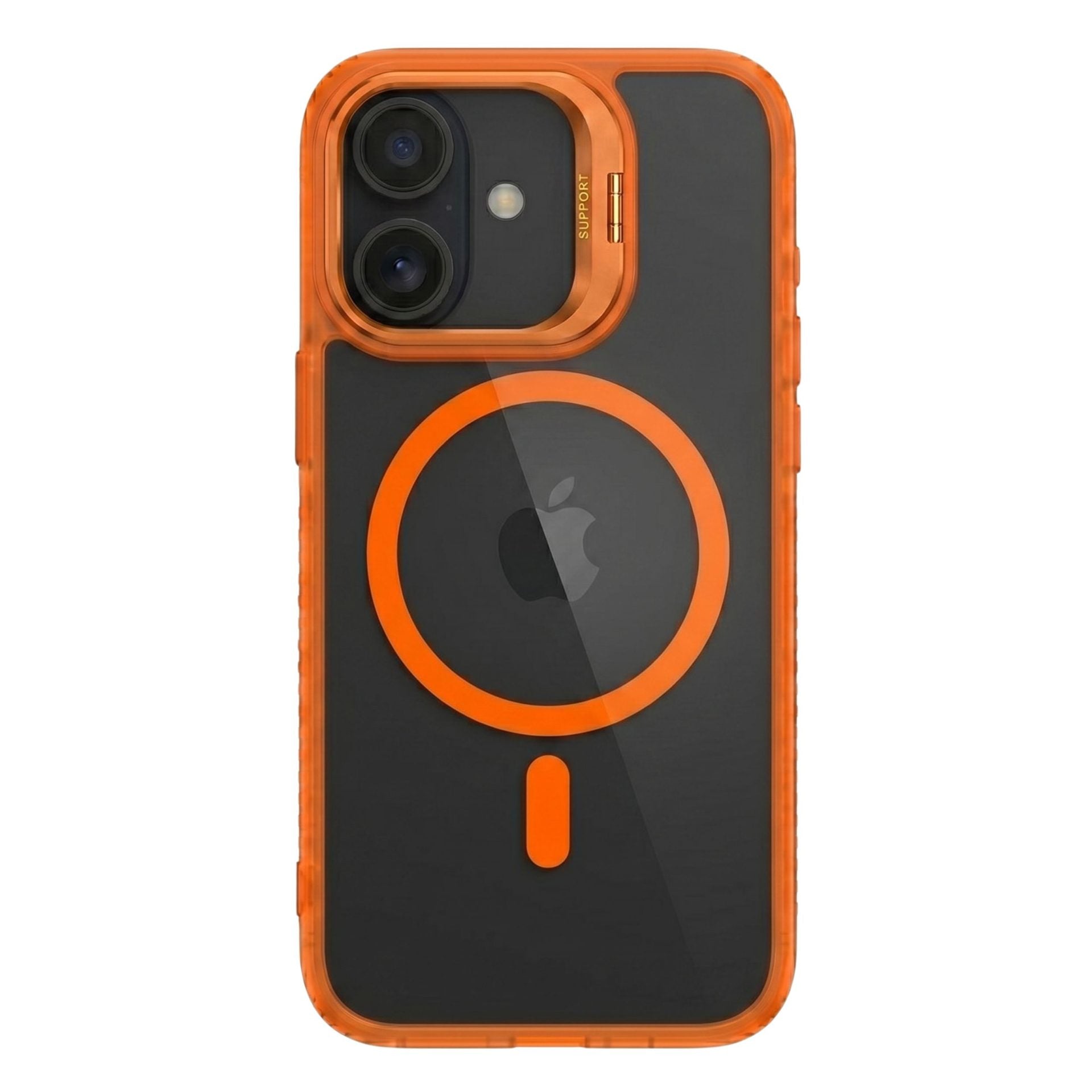 Husa de Protectie Telefon, Flippy, Compatibila cu iPhone 17, MagSafe, Acrylic, Suport Metalic Protectie Camera,